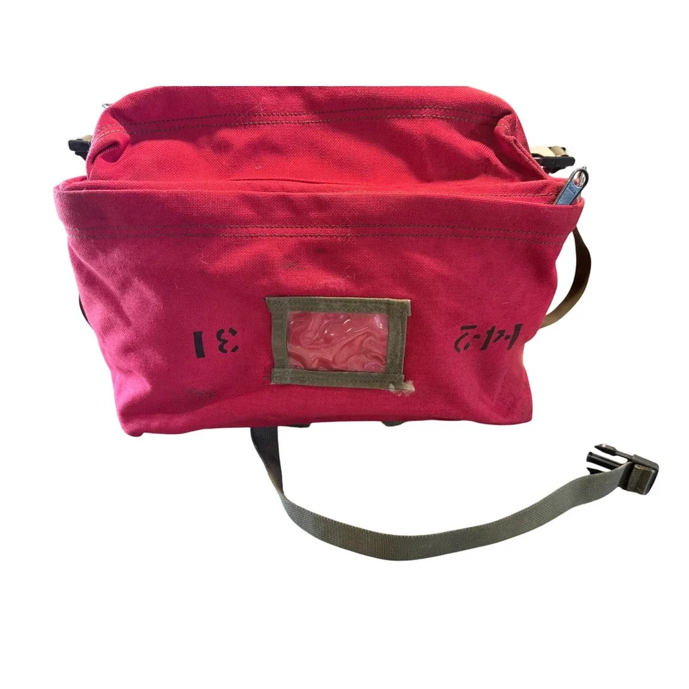 Vintage 1985 Helena Industries Red Canvas FSS Personal Gear Pack Backpack USA